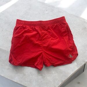Calvin Klein Men's Pride Red Drawstring Running Athletic Swim Shorts